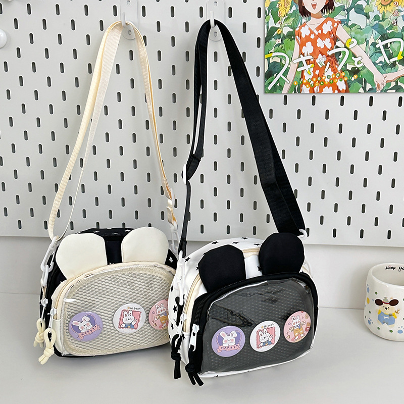 New Instagram cute 2D girl single-shoulder crossbody bag, transparent pain bag, large-capacity mobile phone bag for outings Specification drawing