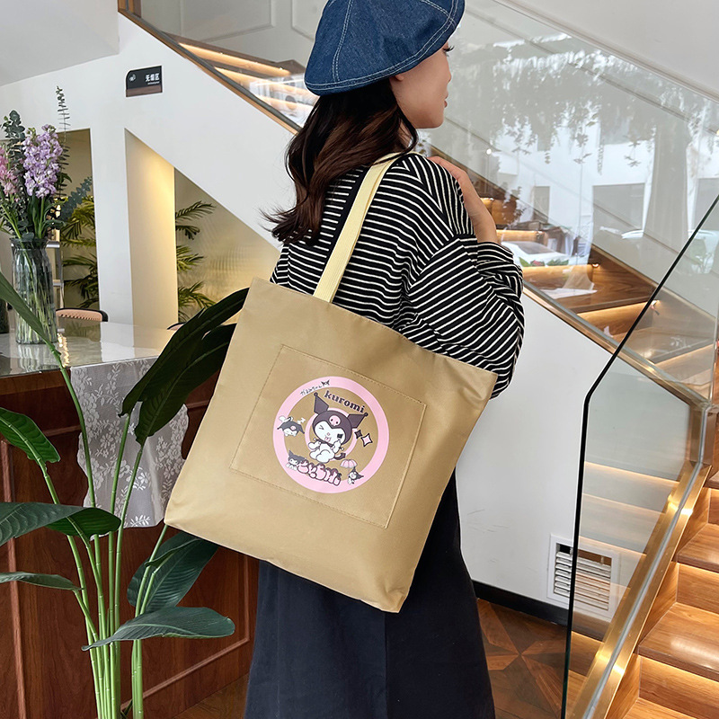 Large-capacity canvas bags, thickened canvas bags for women, spring and summer tote bags, fashionable and niche canvas bags for college students' classes Specification drawing