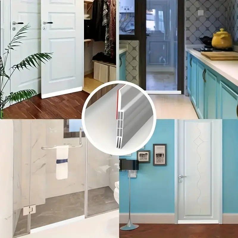 Cross-border best-selling three-layer 6-hole door bottom sealing strip windproof plug, door bottom windproof plate insulator door cleaning stop Application Scenario