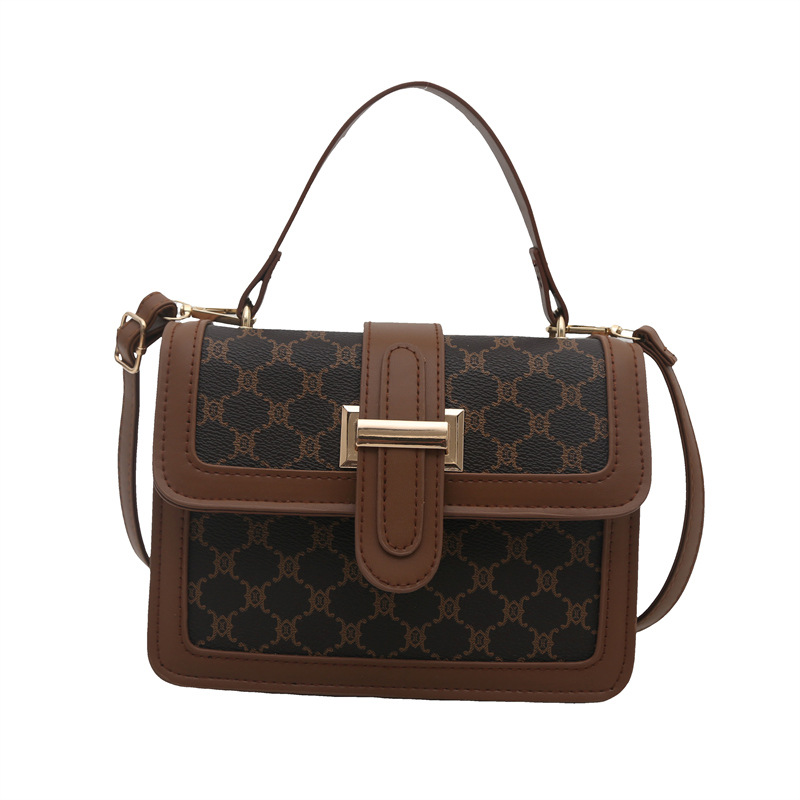 2025 New style fashionable and simple single-shoulder bag, retro and trendy, personalized printed hand-held commuter crossbody bag for women Item Picture