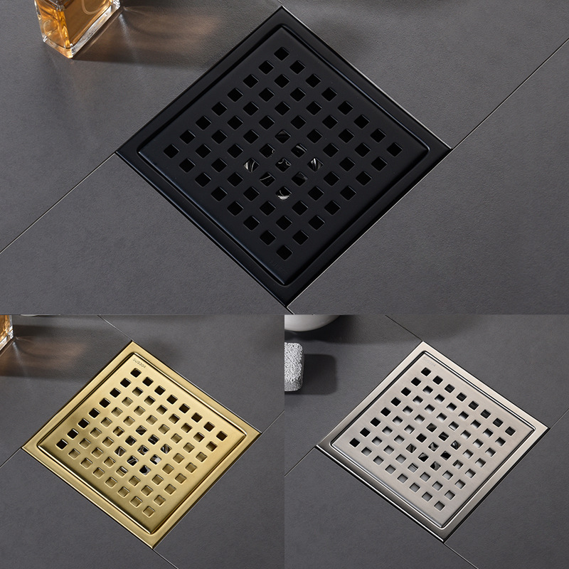Cross-border 4in/ 6-inch European and American 304 stainless steel floor drain deodorizer, grid cover, drainage pipe with invisible flange Specification drawing