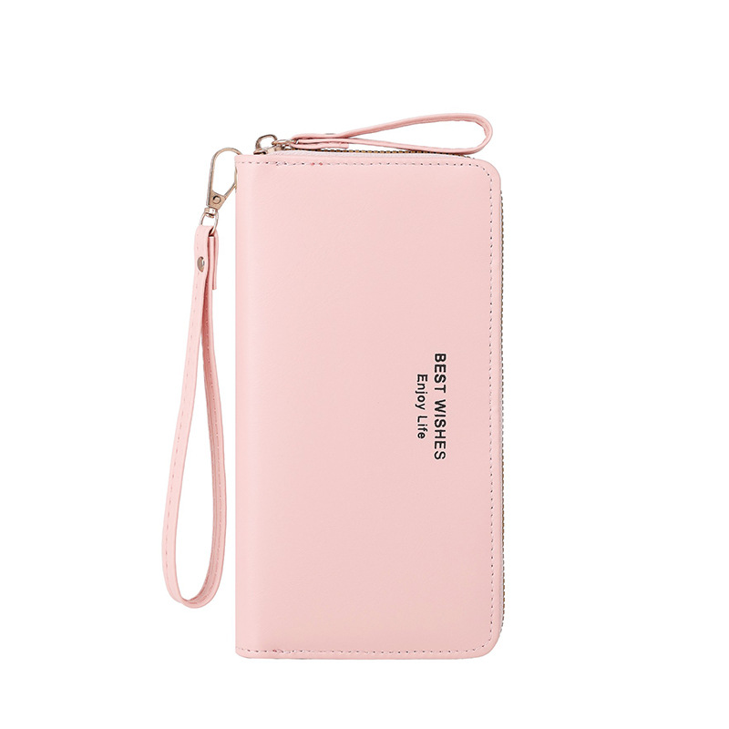 New type of wallet for women, long wallet, coin purse, 2023 summer solid color cross-border clutch purse, source manufacturer Item Picture