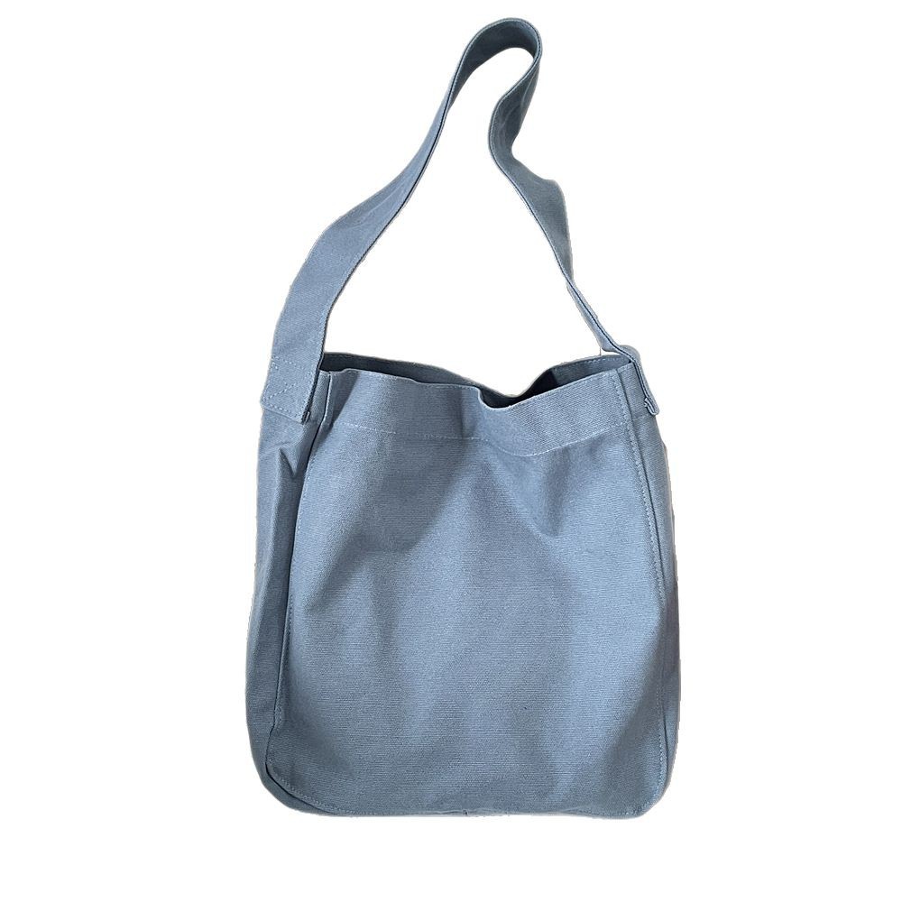 Y33 solid color large-capacity 16-ampere canvas bag, large-capacity single-shoulder bag, shopping bag, versatile for commuting, casual bag for women Item Picture