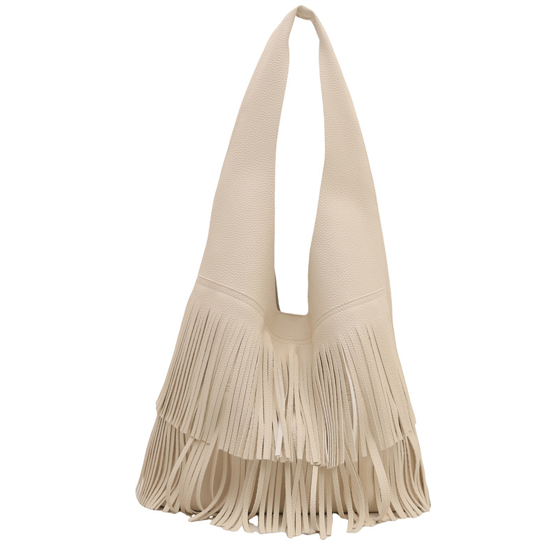 A niche design Korean-style fashionable fringed individual single-shoulder bag for women 2025, a versatile large-capacity underarm bag Item Picture