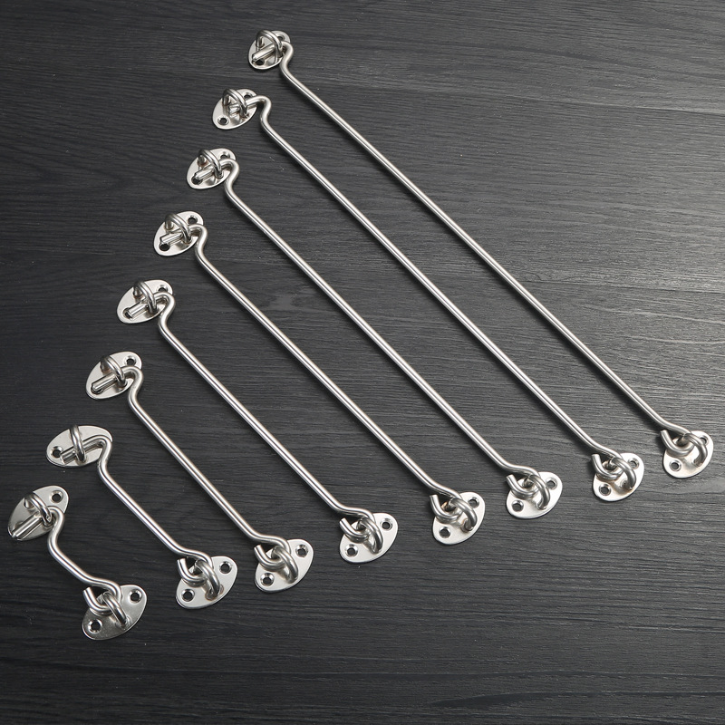 The stainless steel solid window windproof hook for old-fashioned household Windows, thickened cold-rolled steel, smooth and firm, is a window hook Specification drawing
