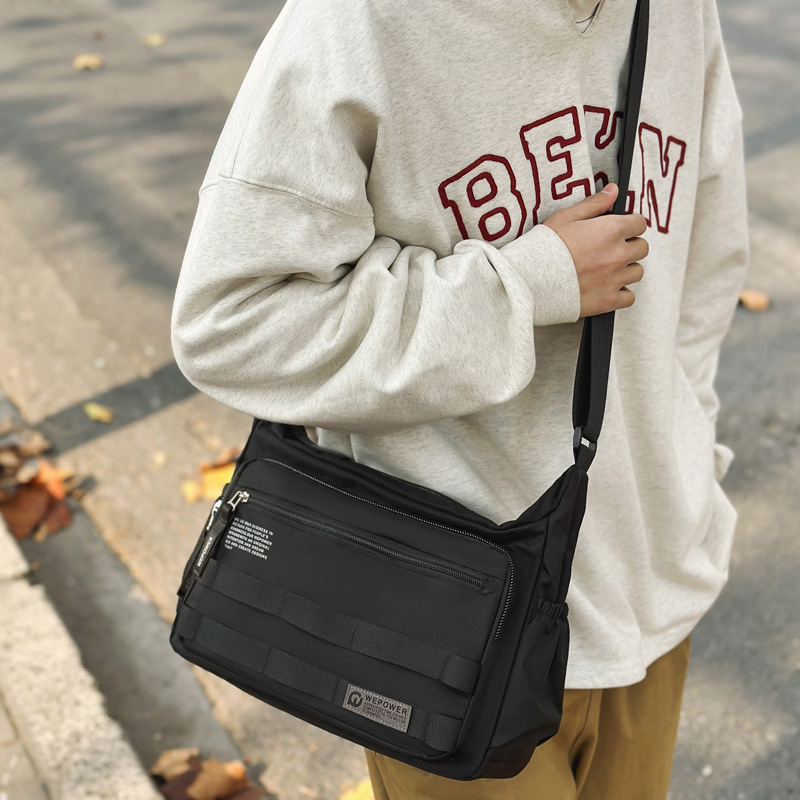 WEPOWER's new men's business large-capacity single-shoulder bag, water-resistant, casual travel crossbody single-shoulder bag Specification drawing