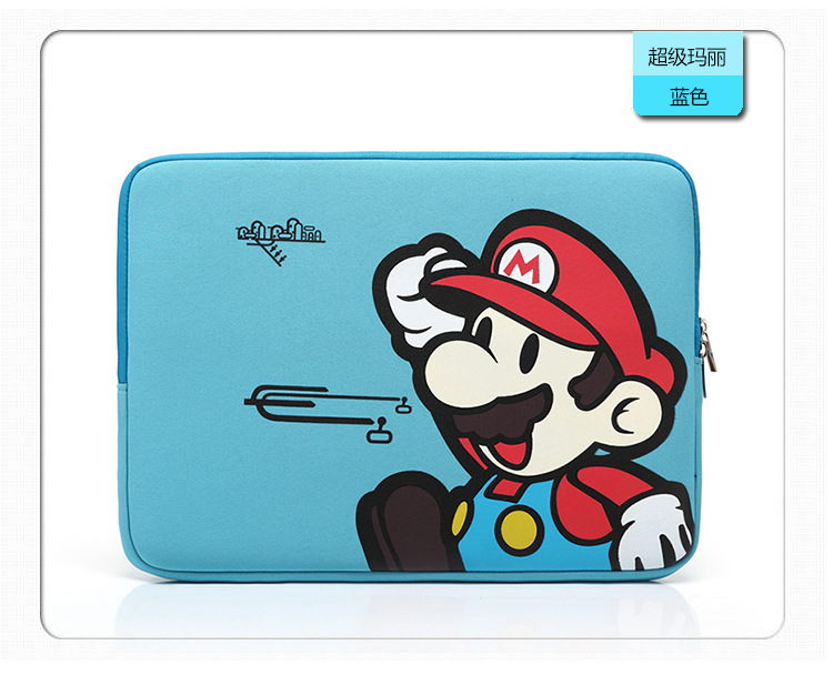 Diving material, fashionable and cute inner bag, cartoon Mary 14-inch and 15-inch laptop bag Specification drawing
