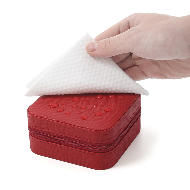 Large-capacity, small-sized portable jewelry storage box, ring stud jewelry box, simple macaron-colored box Item Picture