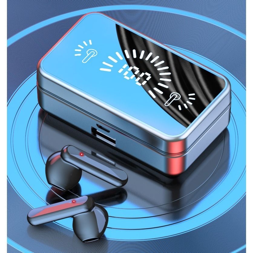 The new cross-border digital display mirror s20 Bluetooth headphones are dual-ear ultra-long battery life wireless noise-cancelling sports and gaming headphones Specification drawing