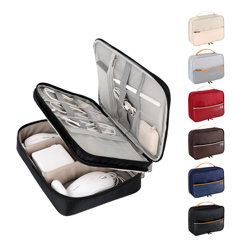 Runhui Ruidenai three-layer digital bag, Travel data cable storage bag, Power Bank data cable storage bag wholesale full figure