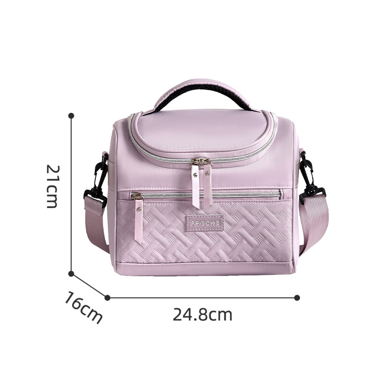 Runhui Croissant curved Lid single-shoulder insulated bag, Office lunch box handbag, student lunch box bag, Outdoor fresh-keeping ice bag Item Picture