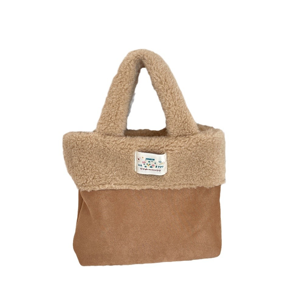 411222 Autumn and winter suede women's handbag, new plush large-capacity tote bag, casual commuting handbag Item Picture