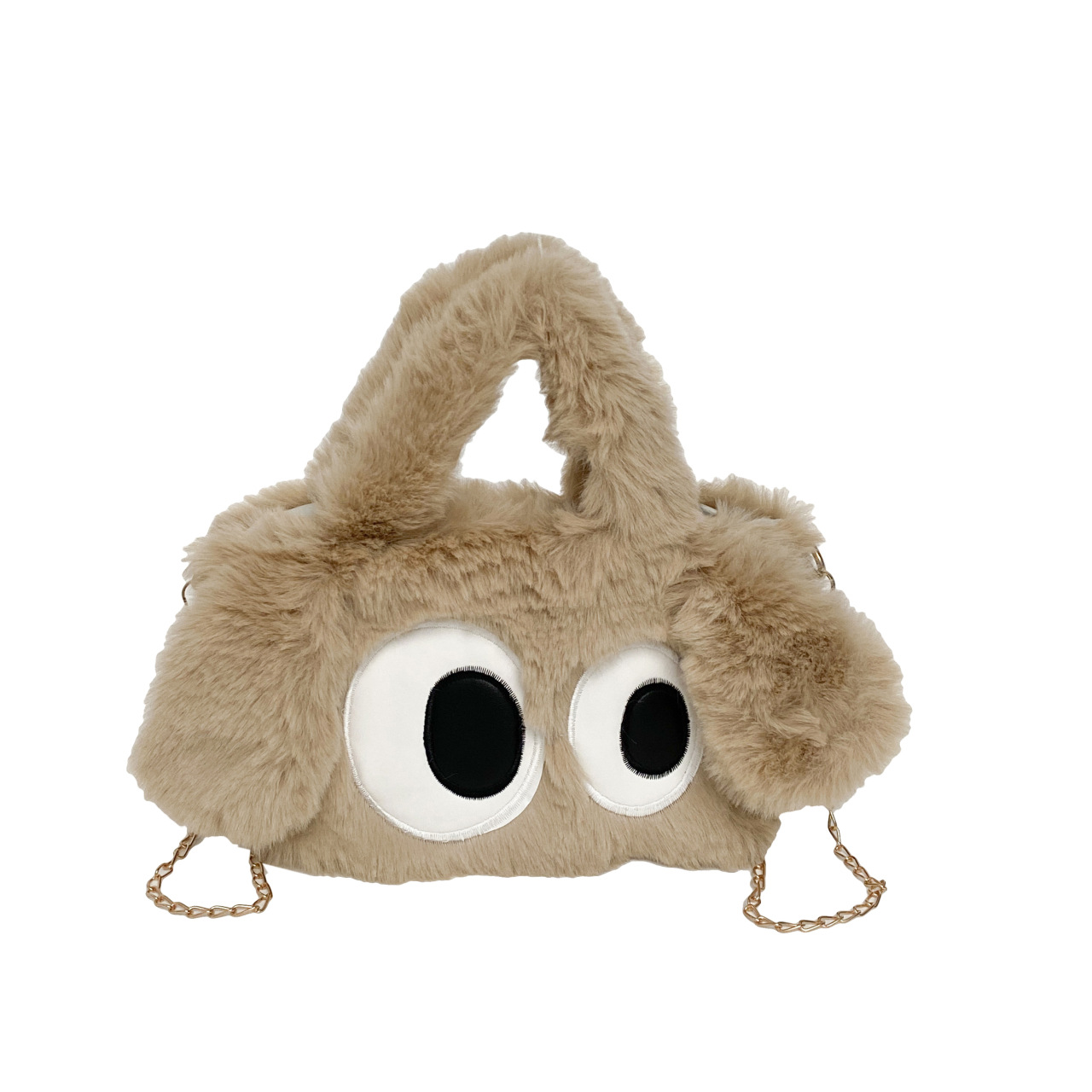 Big Eyes plush puppy women's bag 2023 Autumn/Winter new niche single-shoulder crossbody bag plush handbag full figure