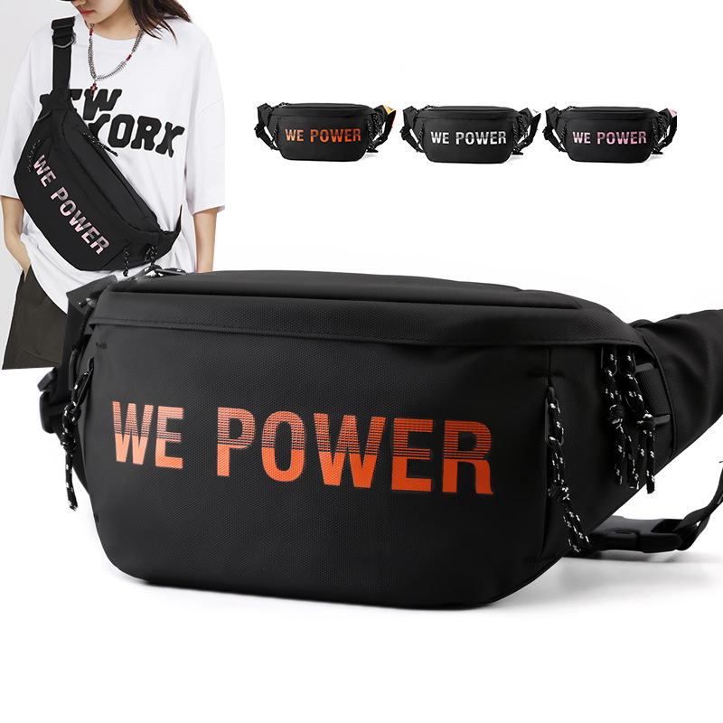 WE POWER's new functional and cool chest bag, large-capacity trendy brand single-shoulder crossbody bag, and cycling functional bag full figure