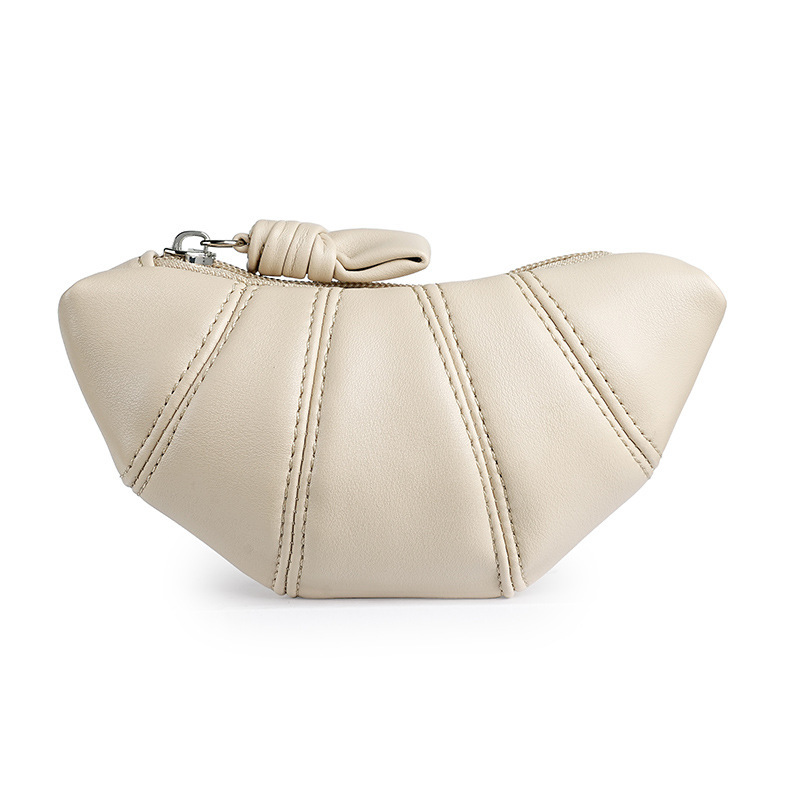 Cross-border creative horn coin purse, niche and simple croissant bag, cosmetics storage bag, coin bag, multi-functional small bag Item Picture