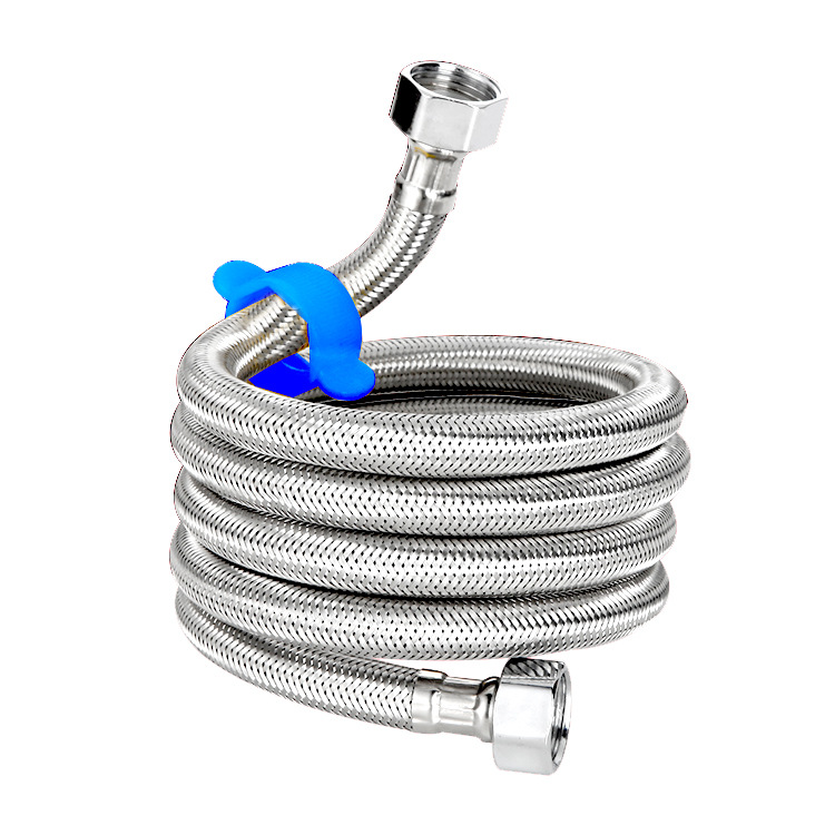 304 stainless steel braided pipe water heater, metal high-pressure hot water pipe faucet, explosion-proof cold and hot water inlet pipe Item Picture