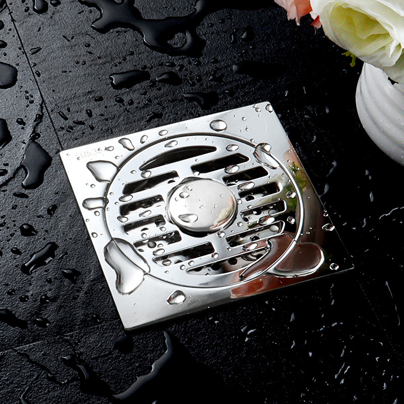 304 stainless steel 8cm and 9cm anti-odor floor drain, 10cm round and square anti-backflow and anti-insect three-way washing machine floor drain details Picture