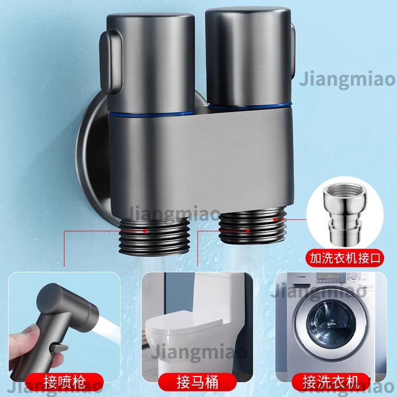 Factory direct delivery of all-copper one-and-a-half-inch water Angle valve, one-inlet and two-outlet three-way water divider valve, double outlet triangle valve, double heads, double Specification drawing