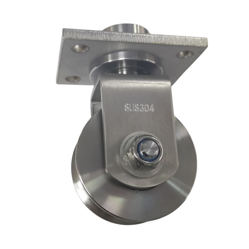 Stainless steel track pulley, plate rotating universal track pulley, H-shaped lifting sliding door pulley, wire rope fixed pulley Item Picture