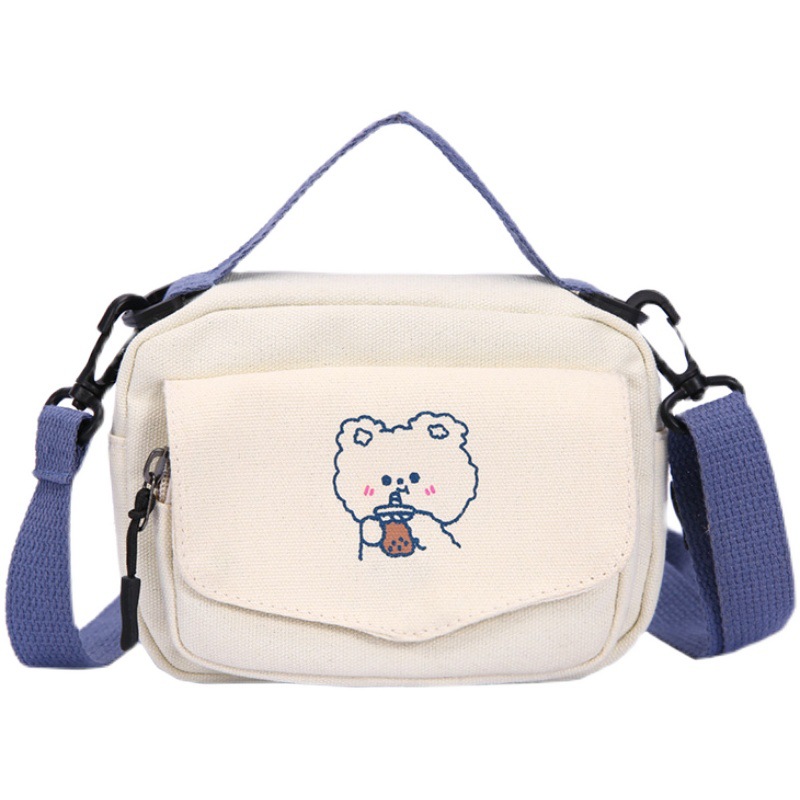 Cute little bags for Japanese Harajuku girls, retro and unique canvas crossbody bags from Korean Instagram, and single-shoulder bags for female students Item Picture