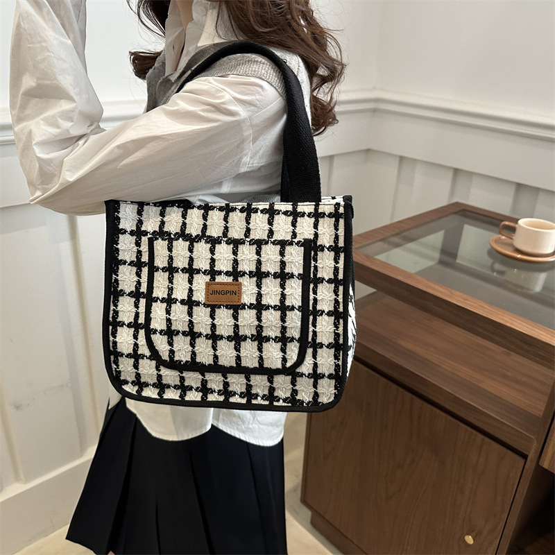 New Korean-style thickened hand-held lunch box bag, work handbag bag, student bento bag, mommy bag, tote bag for girls Specification drawing