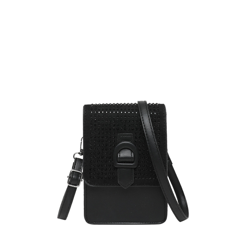 Cross-border Bag for Women 2025, European and American fashion rhinestone ins texture, single-shoulder crossbody bag for young women, mobile phone case Item Picture
