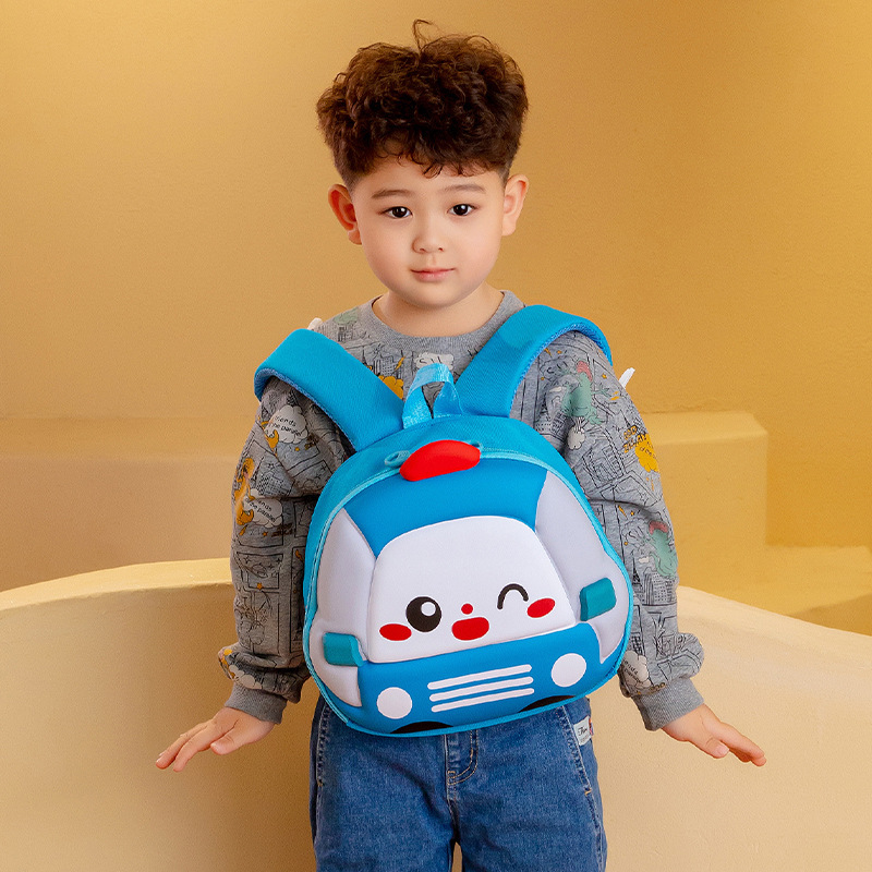 Kindergarten hard shell schoolbag 2-5 Cartoon car children's backpack for small and medium class boys' school enrollment eggshell backpack 3 Specification drawing