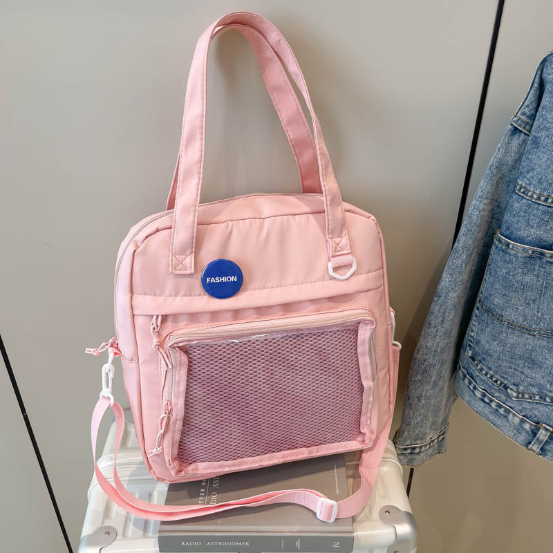 Korean-style fashionable large-capacity handbag, versatile for daily use, transparent and visible, single-shoulder underarm bag for shopping, and commuting bag full figure