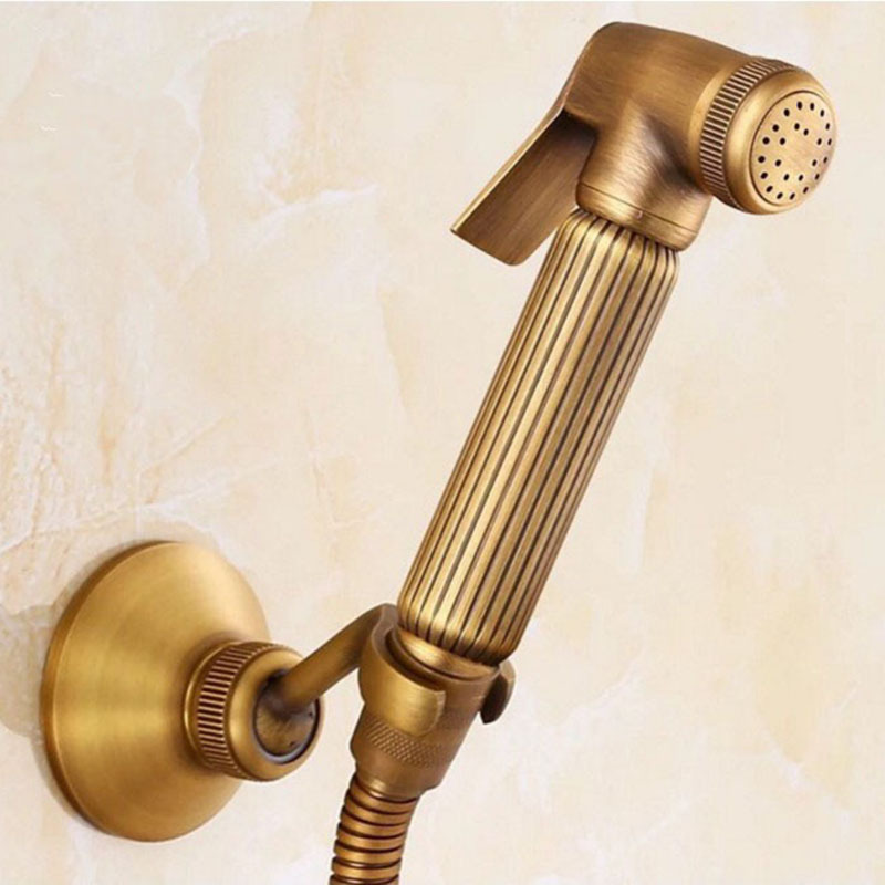 Zhuoding Cross-border All-Copper Antique Feminine washbasin Set, Toilet Companion, Spray gun Set, Antique Shower head hanging stand and bracket Application Scenario