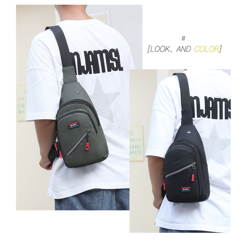 New simple and waterproof nylon chest bag for men, retro and fashionable chest bag, large-capacity multi-layer crossbody bag for men Application Scenario