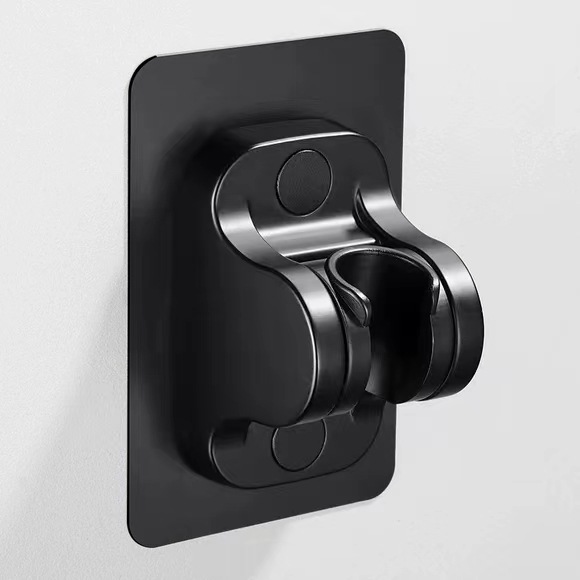 The non-drilling showerhead bracket, adjustable hanging seat, seamless shower stand, rain shower lotus pod, fixed black base Application Scenario
