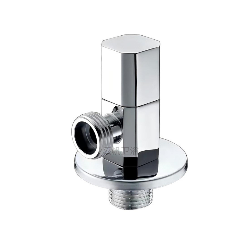 Copper Angle valve, one inlet and one outlet three-way Angle valve, bathroom toilet, water heater, cold and hot water inlet valve, octagonal valve, rose gold Item Picture