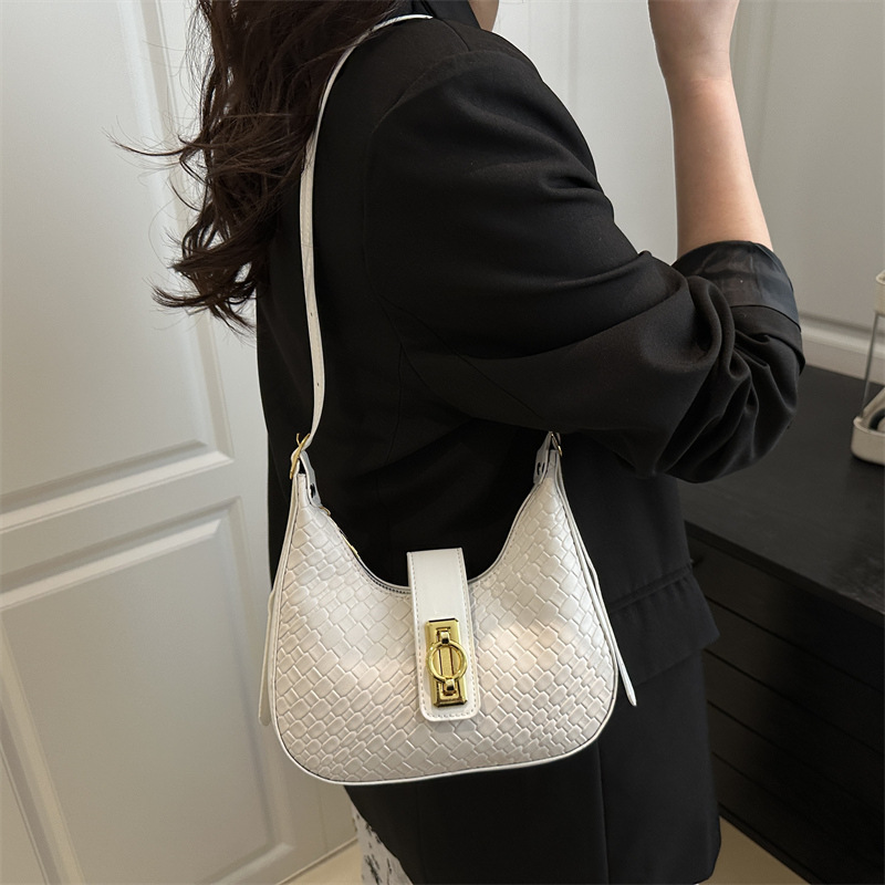 Simple solid color women's bag 2025 new style fashionable crescent bag Spring versatile and stylish single-shoulder underarm bag crossbody bag for women Specification drawing