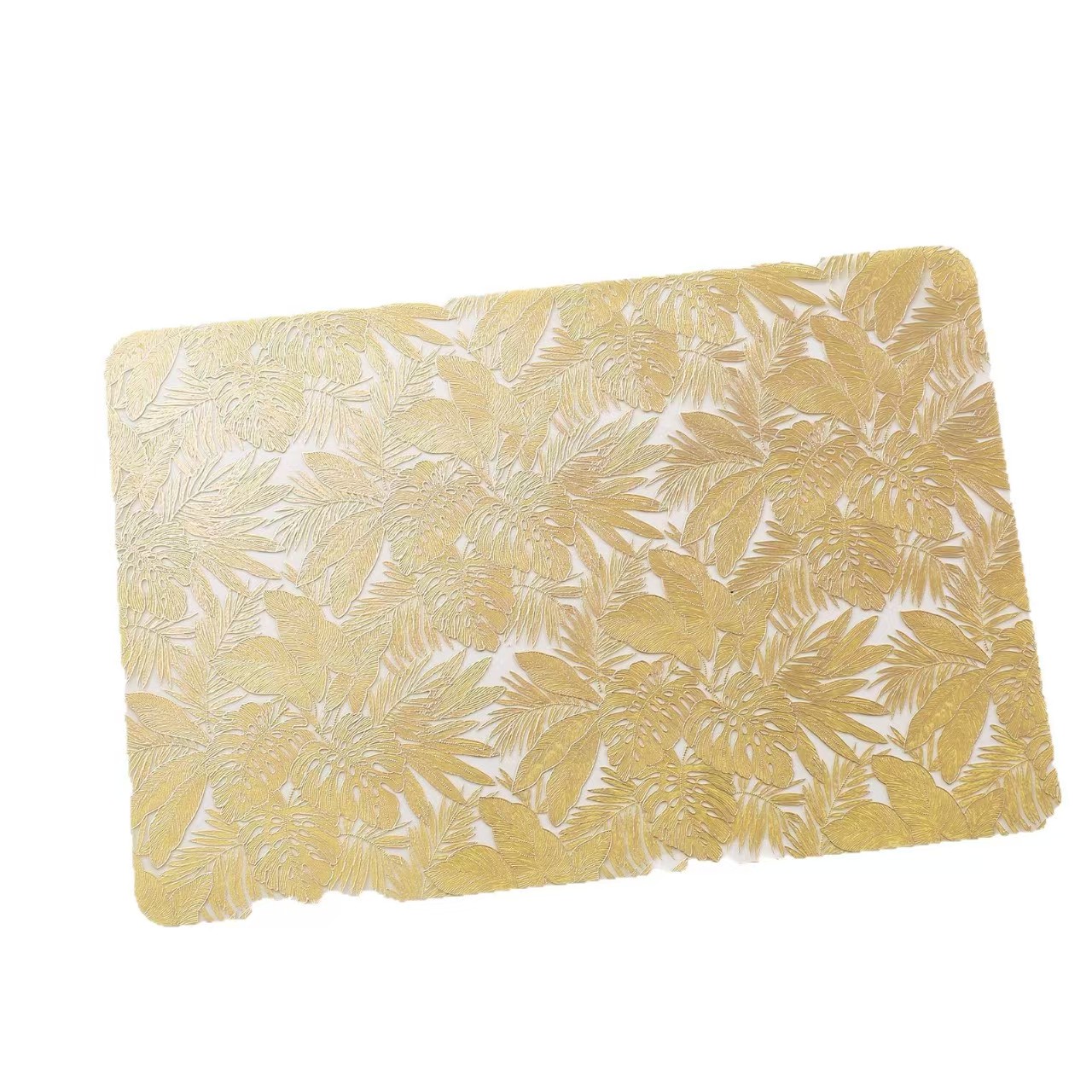 厂家直销椰子树芭蕉叶龟背叶烫金餐垫硬片隔热装饰垫防漏西餐垫 