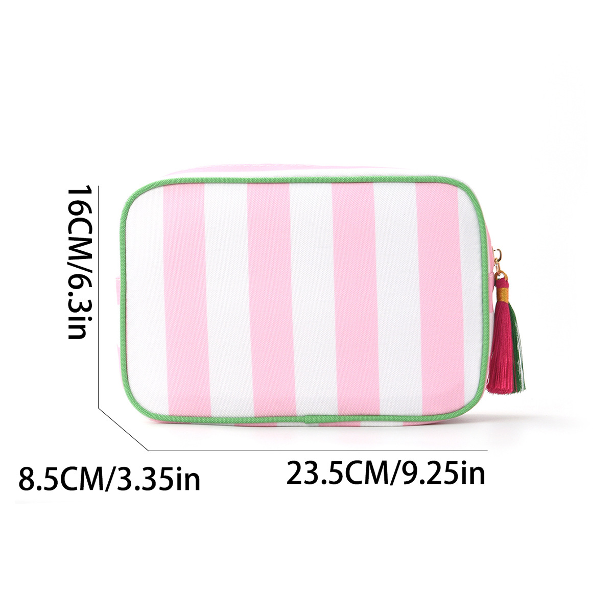 Feihong Cross-border Striped tassel Makeup Bag, large-capacity portable toiletries bag, High appearance level waterproof travel Storage bag Application Scenario