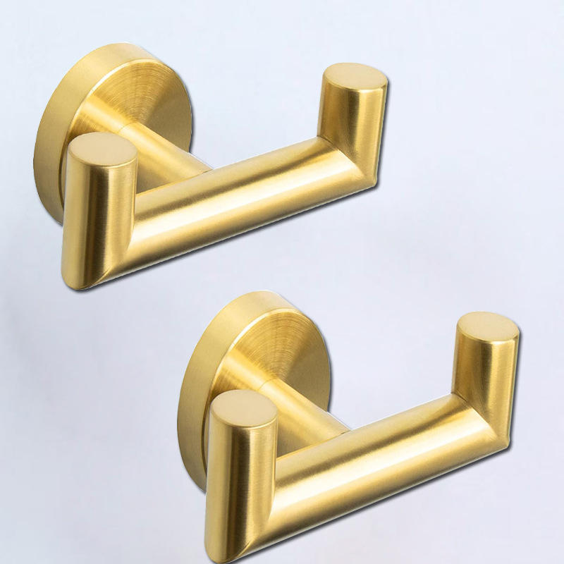 1 Cross-border hot-selling 304 stainless steel round kitchen, bathroom and toilet towel double coat hook in stock details Picture