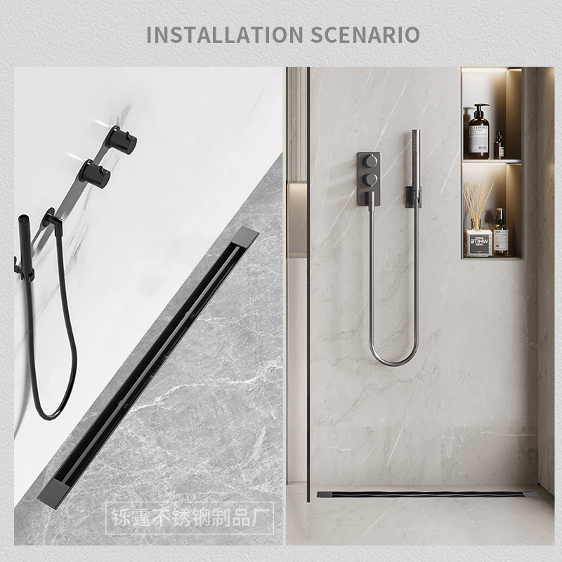 Linear floor drain, extremely narrow 304 stainless steel long strip type floor drain, anti-backflow wonder, card strip anti-odor floor drain wholesale details Picture