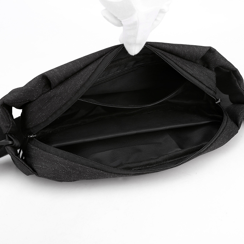 Cross-border new trendy dark functional crossbody bag, outdoor street men's chest bag, water-resistant sports waist bag consignment Specification drawing