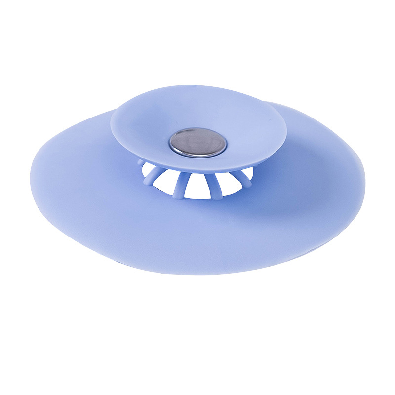 Kitchen press-type anti-odor sealing and bouncing silicone floor drain, bathroom anti-clogging plastic sink and filter flying disc floor drain Item Picture