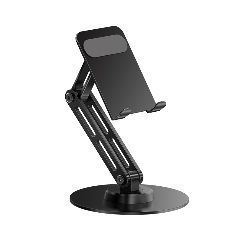 All-metal 360-degree rotating folding phone stand, desktop tablet, lazy person live streaming phone stand, portable stand Item Picture