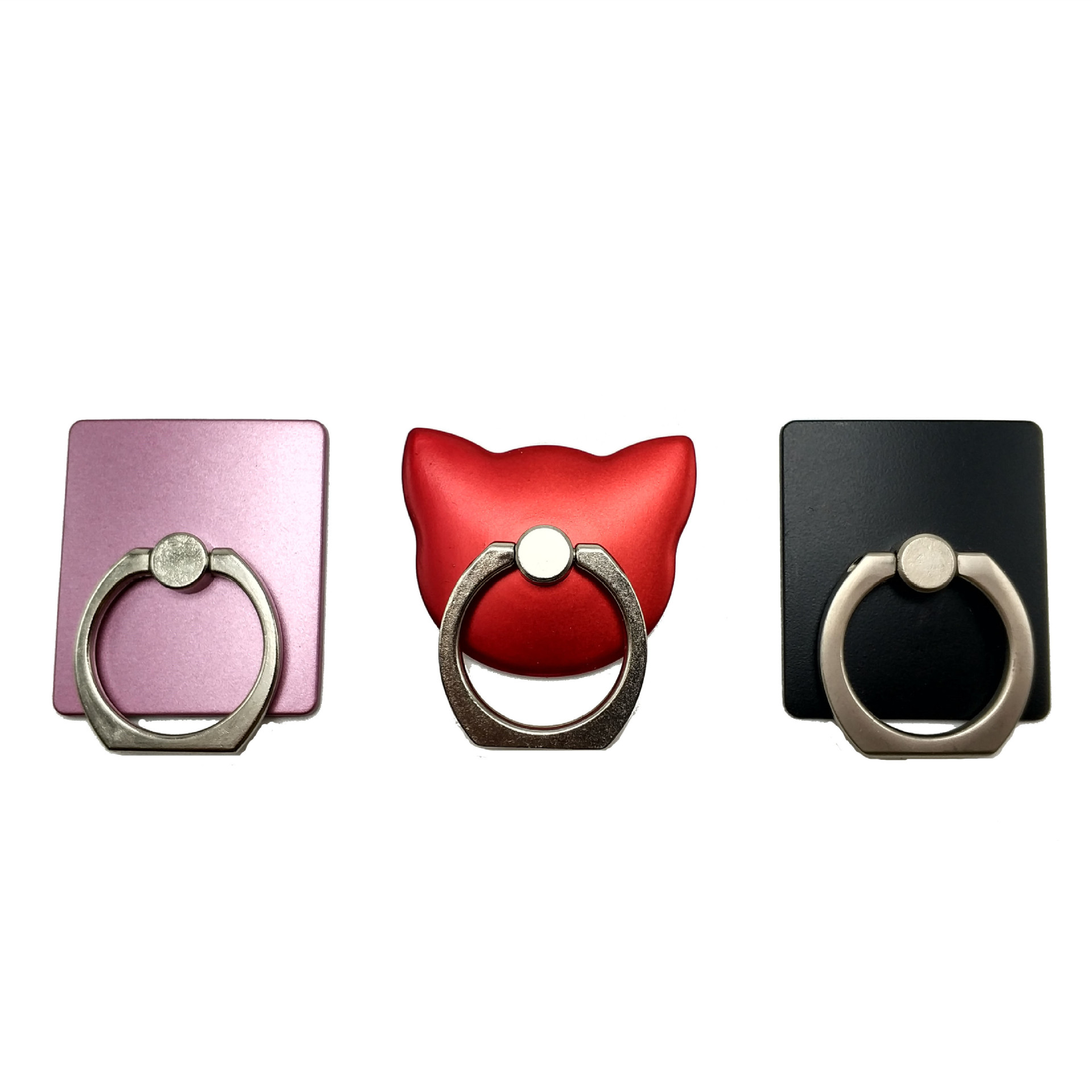 There are various styles of mobile phone ring holders, cat head creative ring buckles, factory LOGO, Kaste details Picture