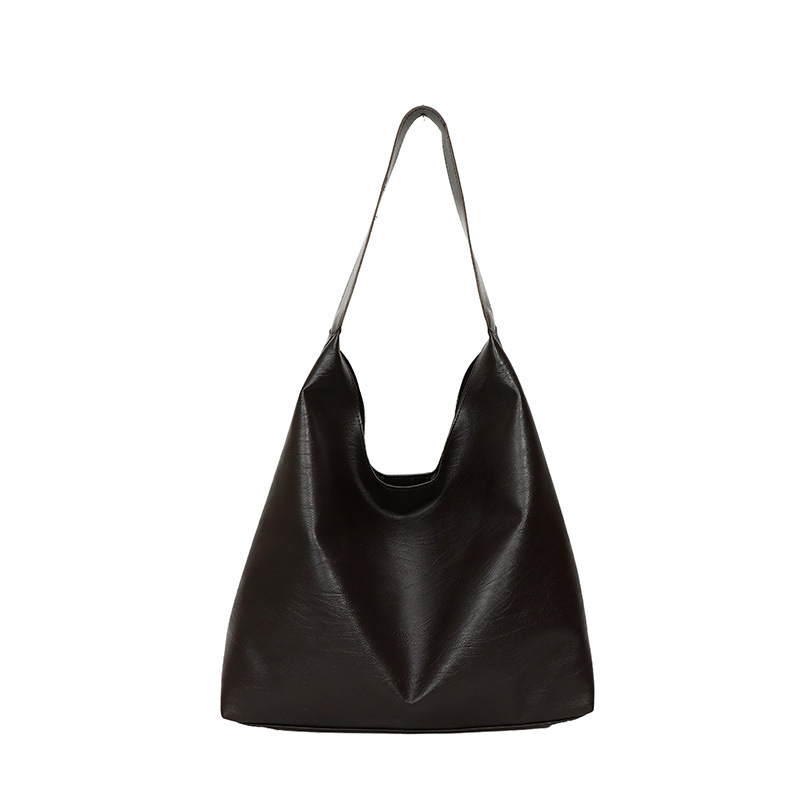 This year, large-capacity bags are in vogue. The new spring 2025 single-shoulder bag is a retro, simple and commuter tote bag Item Picture