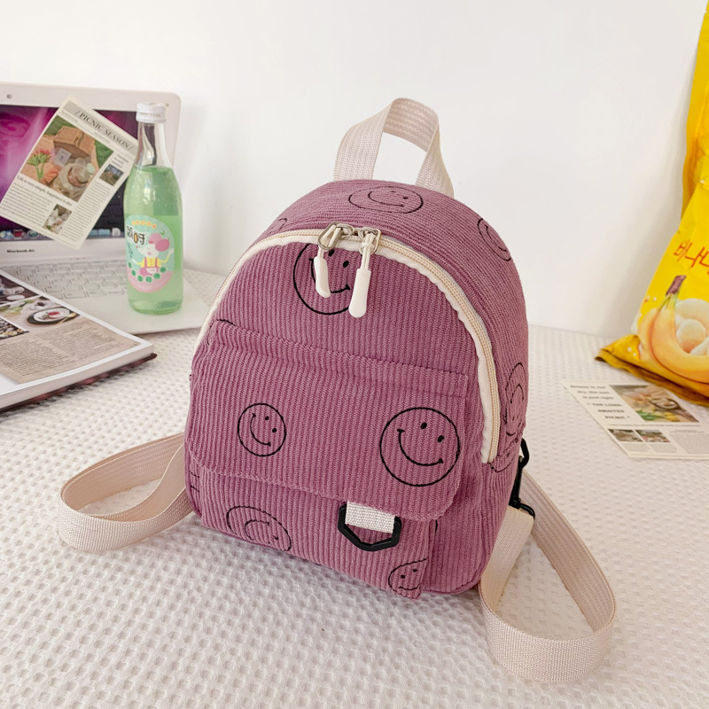 2024 New single-shoulder and double-shoulder style outdoor fresh and sweet smiling face mobile phone, loose change bag, corduroy handbag Application Scenario