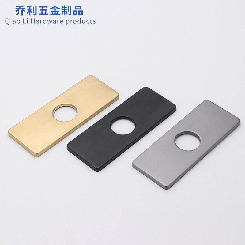 Wholesale stainless steel faucet panel, faucet decorative cover, electroplated kitchen and bathroom hardware, square faucet cover full figure