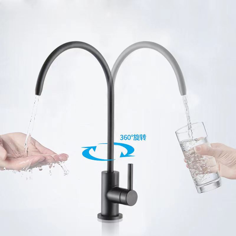 Black water purifier faucet, stainless steel special pure water machine, water purifier faucet, 2-point 4-point 3-point direct drinking faucet details Picture