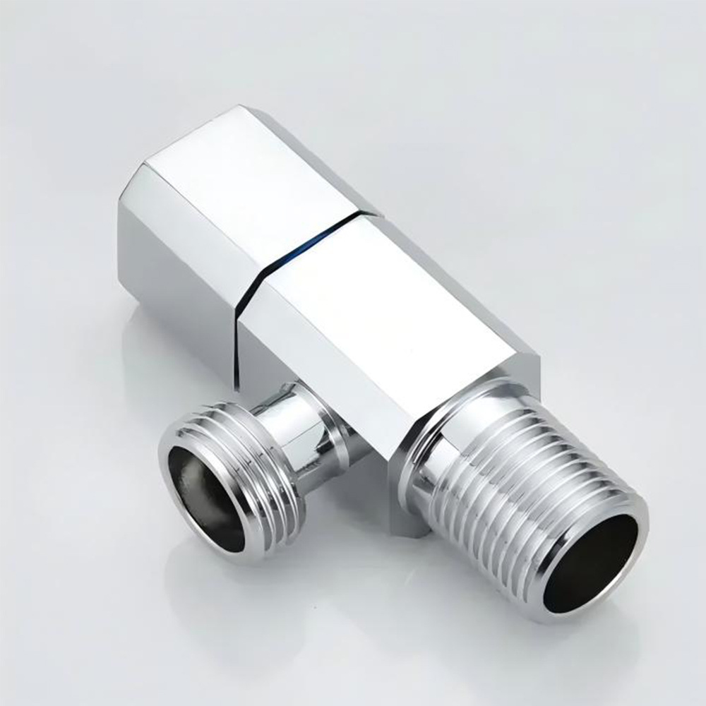 Copper Angle valve, one inlet and one outlet three-way Angle valve, bathroom toilet, water heater, cold and hot water inlet valve, octagonal valve, rose gold full figure