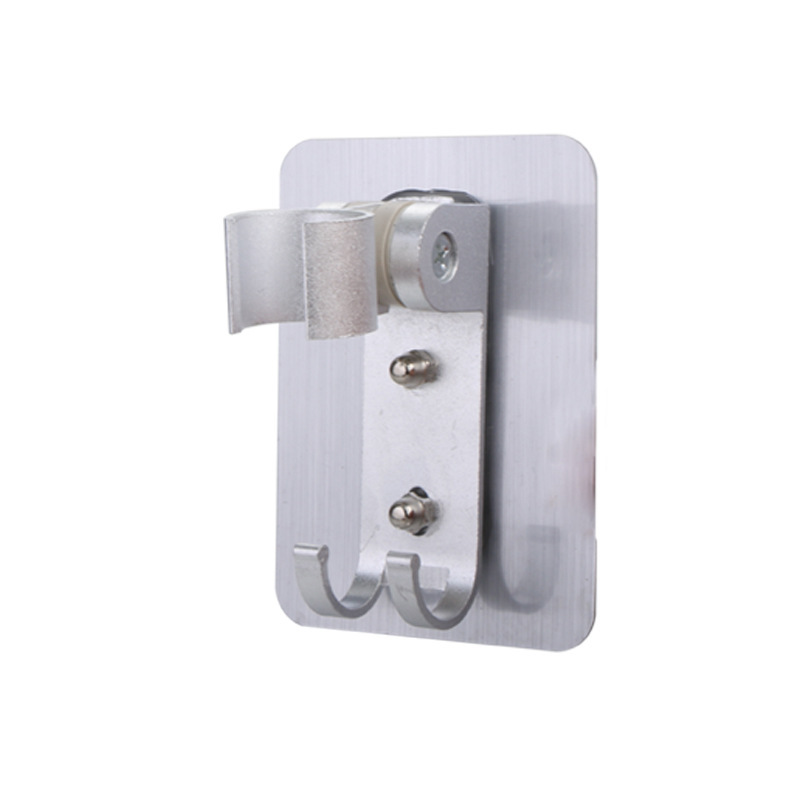 The space aluminum non-drilling showerhead hook bracket is adjustable and the fixed base for the bathroom showerhead hose is anti-slip Item Picture