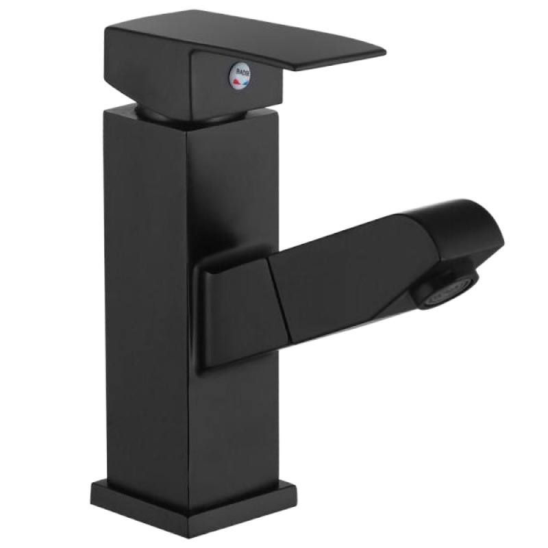 Faucet, washbasin, pull-out cold and hot countertop, sink, washbasin, bathroom, black faucet Item Picture