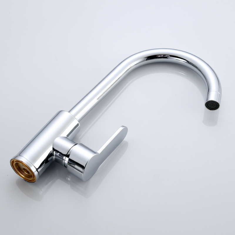 Three-way flat sink, ball bearing large bend, large seven-way kitchen hot and cold water faucet, sink, household rotating sink faucet details Picture