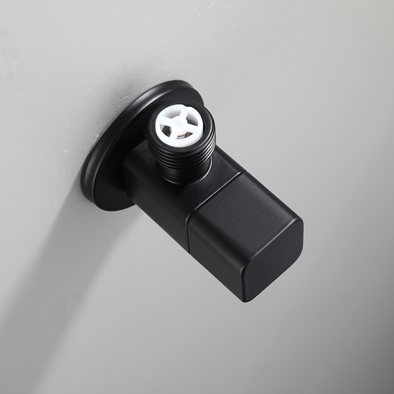 All-copper black cold and hot thickened triangular valve, water stop valve, washbasin, vegetable basin, ceramic basin, toilet brush, square triangular valve Application Scenario